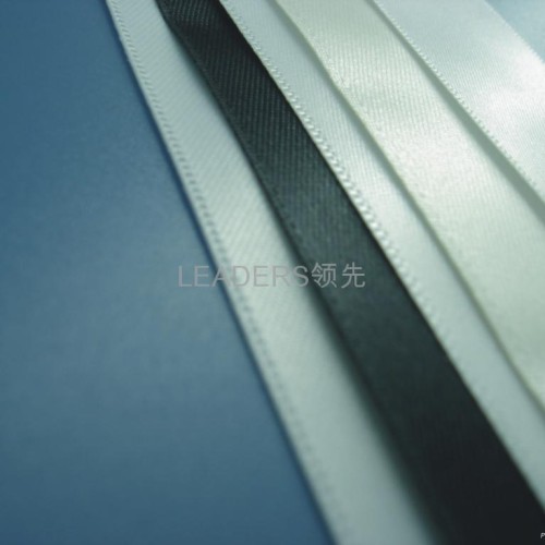 Embossed edge satin ribbon